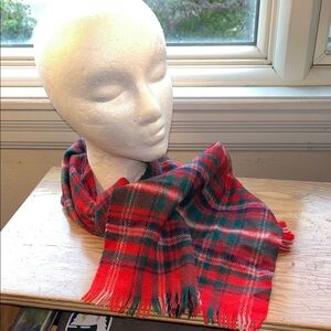 MacDougall Tartan Plaid Wool Scarf Made‎ in Scotland Red and Green